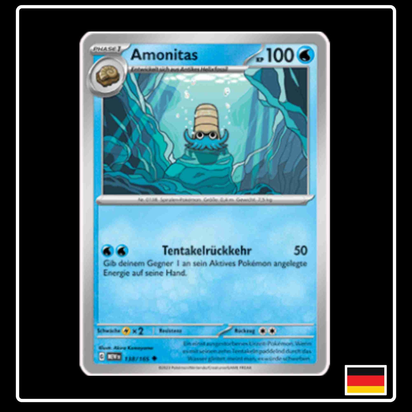 Amonitas 138/165 aus dem Pokemon Set Karmesin & Purpur 151