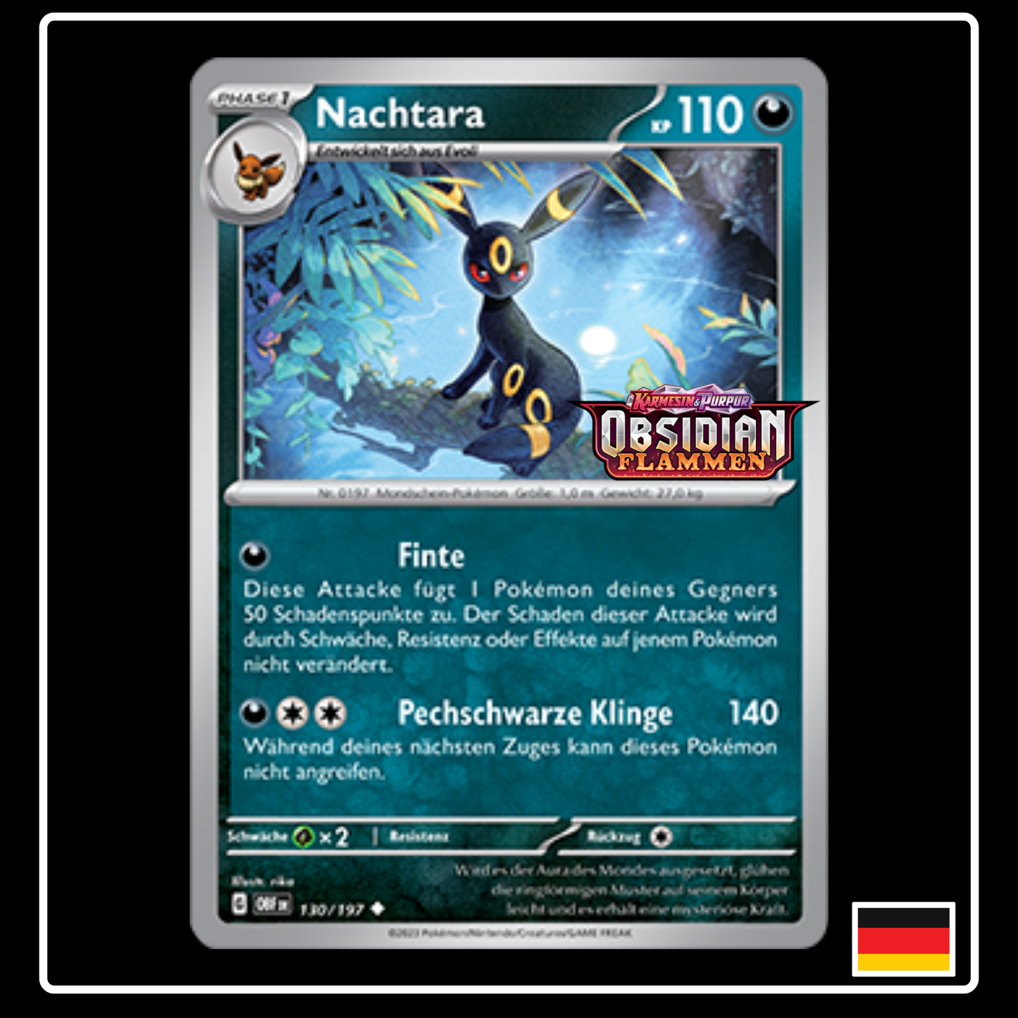 Nachtara PROMO STAMP 130/197 Obsidianflammen ( Sealed )
