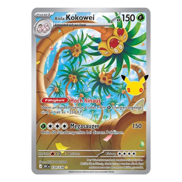 Alola-Kokowei IR 129/128 Pokemon 30 Jahre