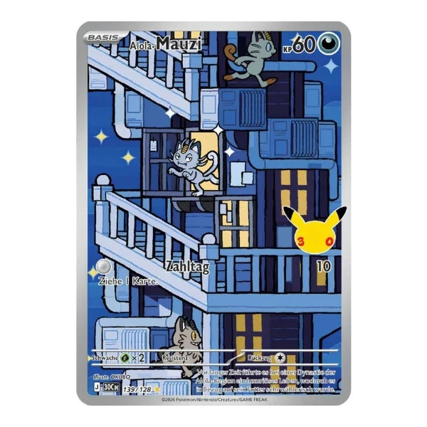 Alola-Mauzi IR 139/128 Pokemon 30 Jahre