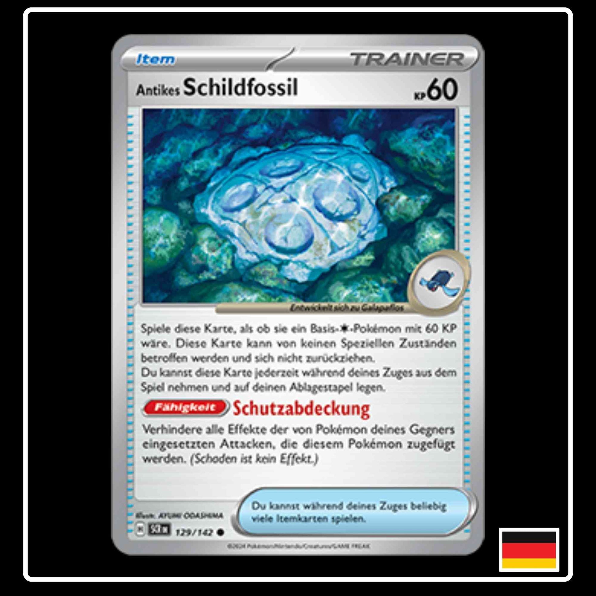 Antikes Schildfossil 129/142 Pokemon Stellarkrone