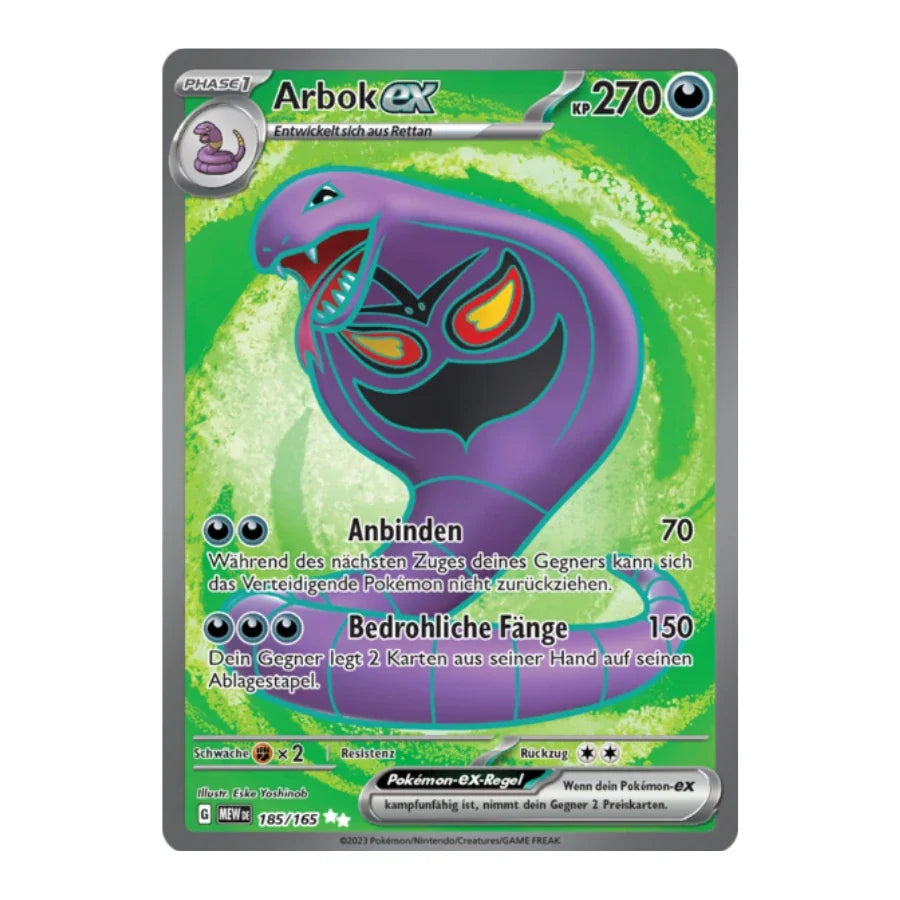 Arbok ex Full Art Deutsch 185/165 Karmesin & Purpur 151