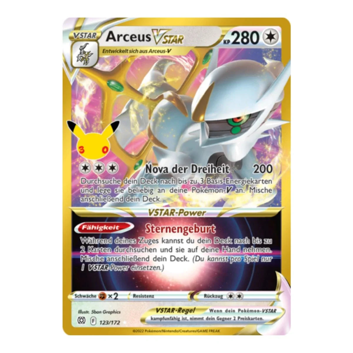 Arceus VSTAR 123/172 Pokemon 30 Jahre
