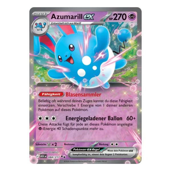 Azumarill ex 084/217 Pokemon Erhabene Helden