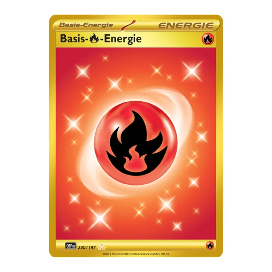 Basis-Feuer-Energie Hyper Rare Deutsch 230/197 Obsidian Flammen