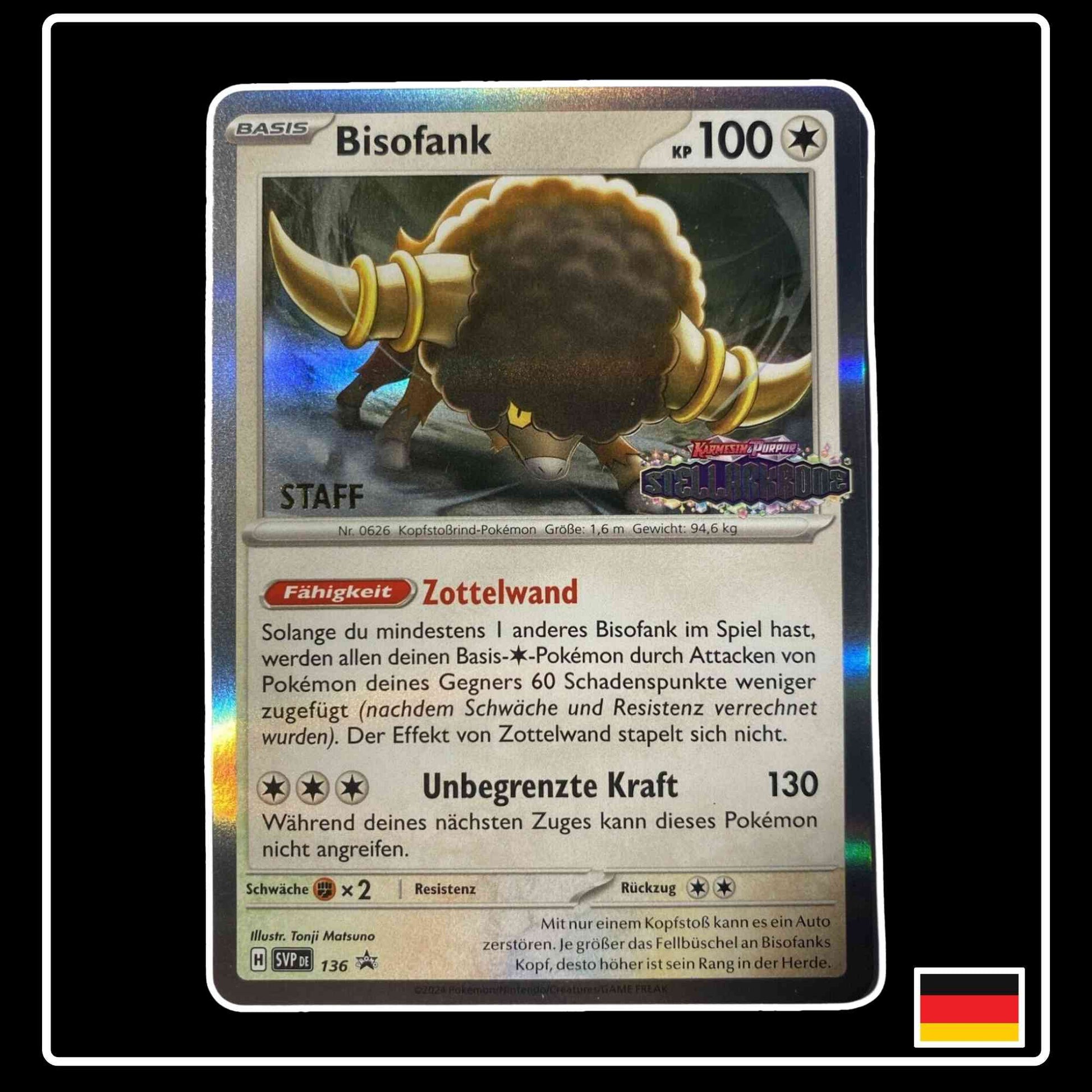 Bisofank STAFF SVP DE 136 Pokemon Black Star Promo