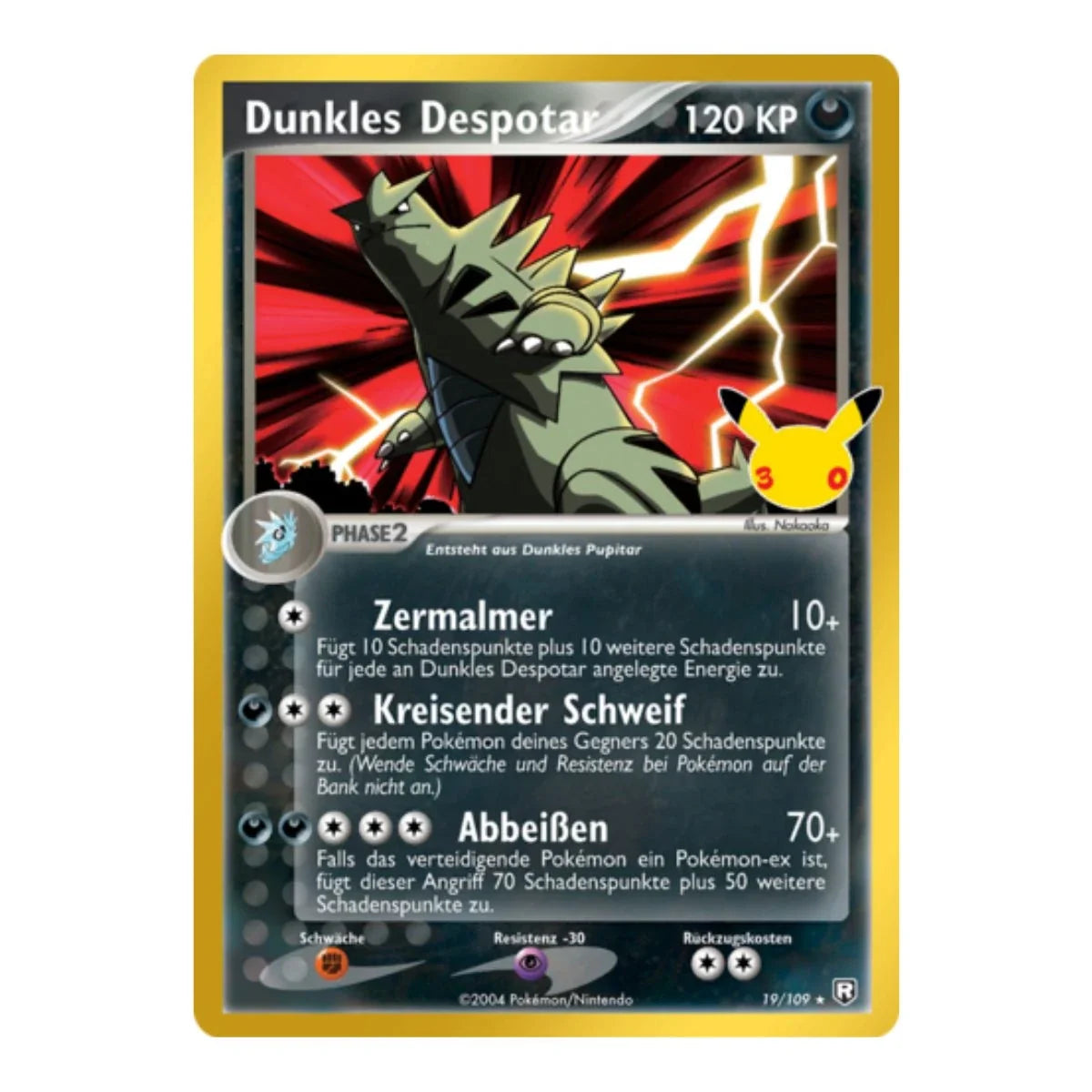 Dunkles Despotar HR 19/109 Pokemon 30 Jahre