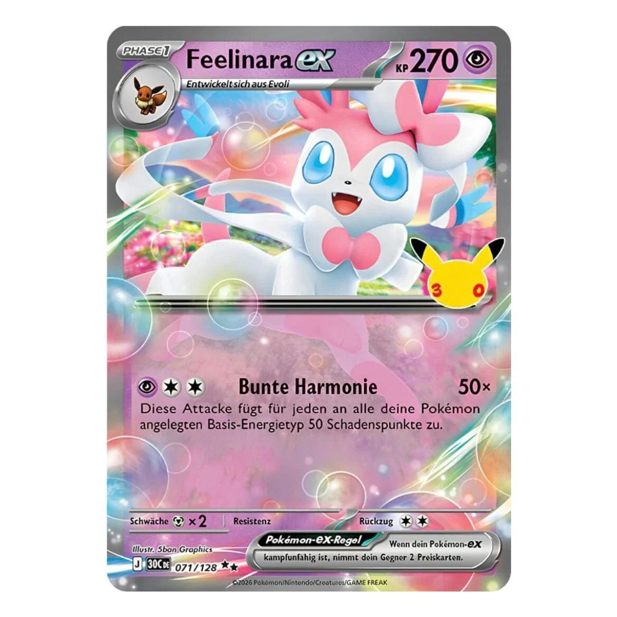 Feelinara ex 071/128 Pokemon 30 Jahre