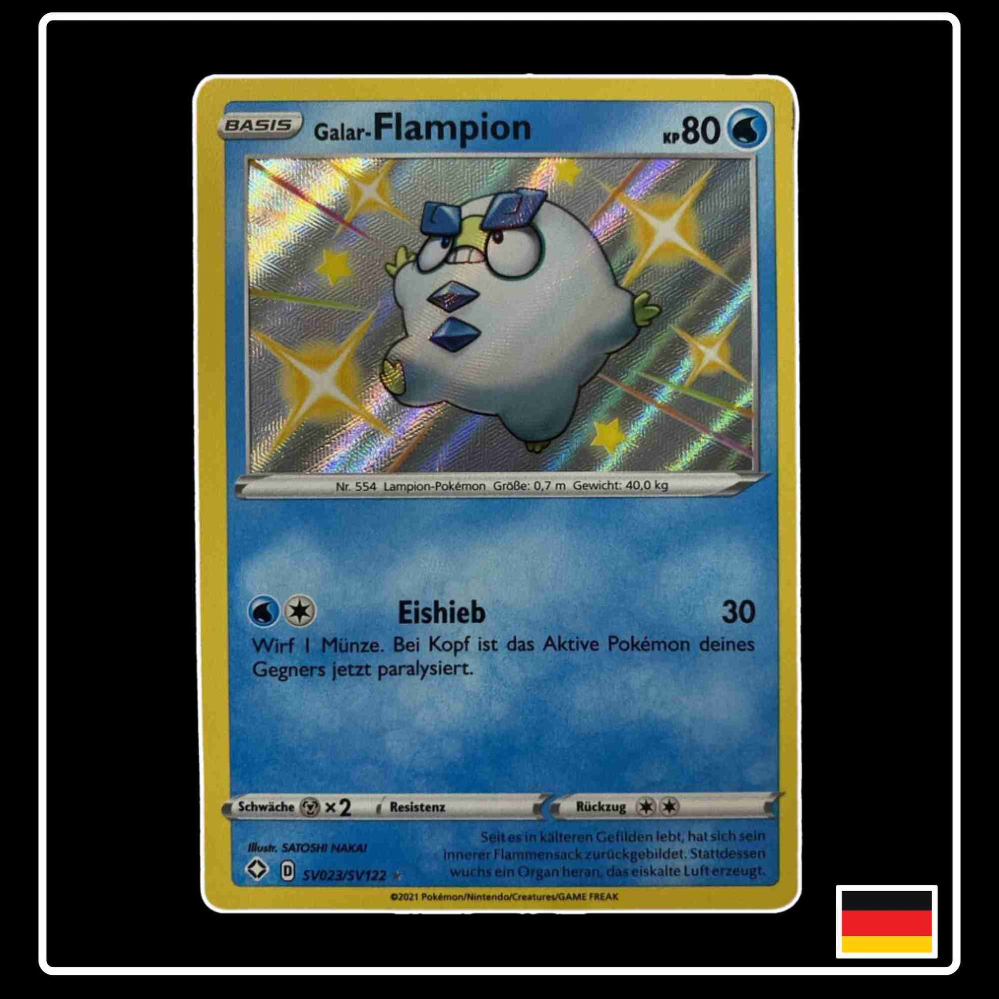 Galar-Flampion Shiny SV023/SV122 Pokemon Karte aus Glänzendes Schicksal