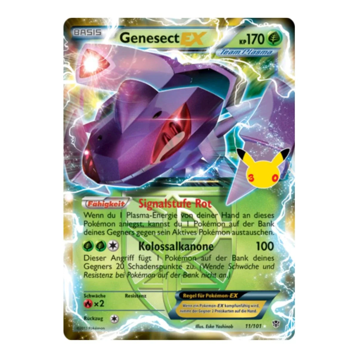 Genesect EX 11/101 Pokemon 30 Jahre