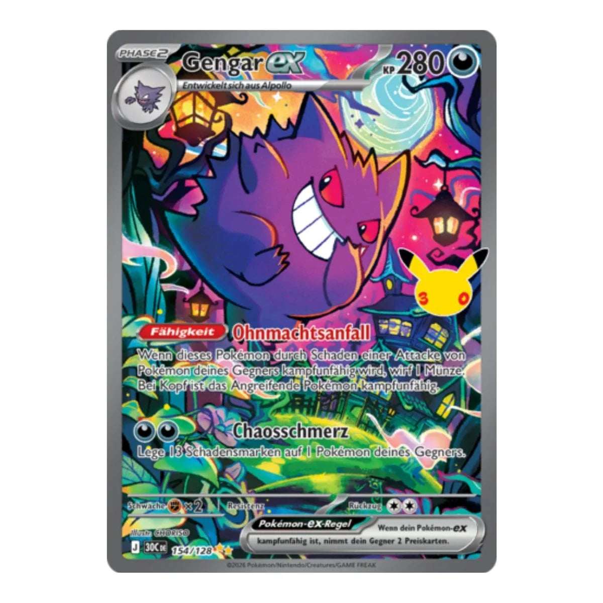 Gengar ex SIR 154/128 Pokemon 30 Jahre