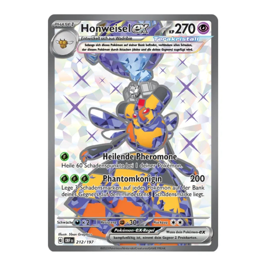 Honweisel ex Tera Full Art Deutsch 212/197 Obsidian Flammen