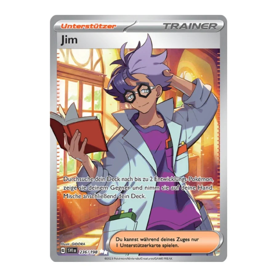 Jim Trainer Full Art Deutsch 236/198 Karmesin & Purpur