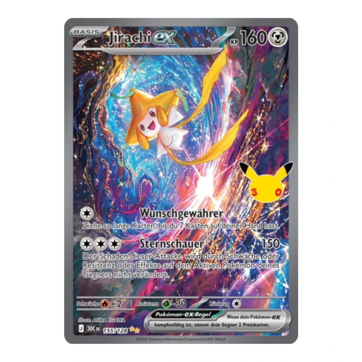 Jirachi ex SIR 155/128 Pokemon 30 Jahre