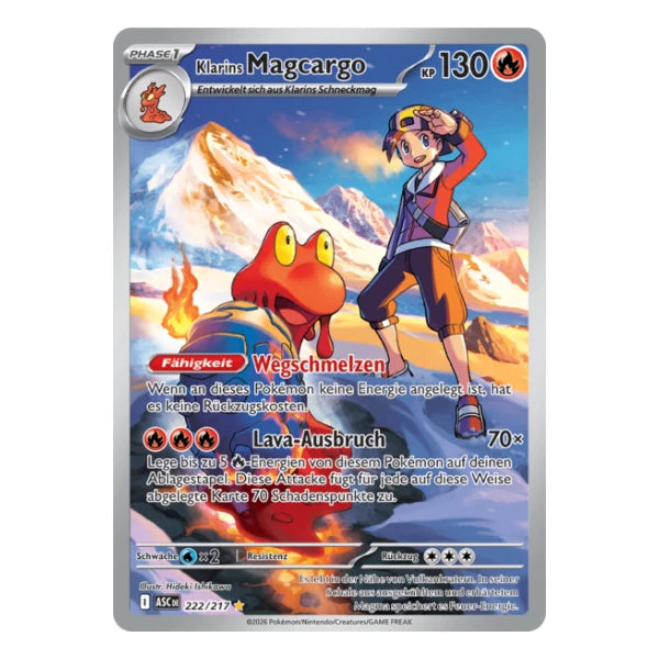 Klarins Magcargo IR 222/217 Pokemon Erhabene Helden