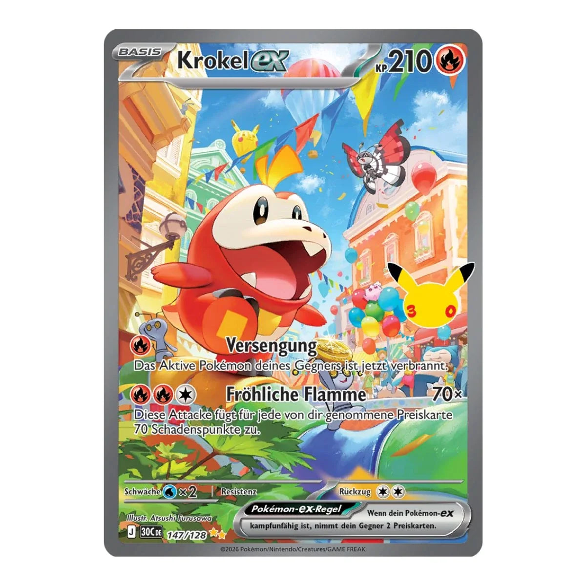 Krokel ex SIR 147/128 Pokemon 30 Jahre