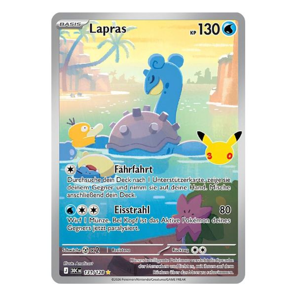 Lapras IR 131/128 Pokemon 30 Jahre