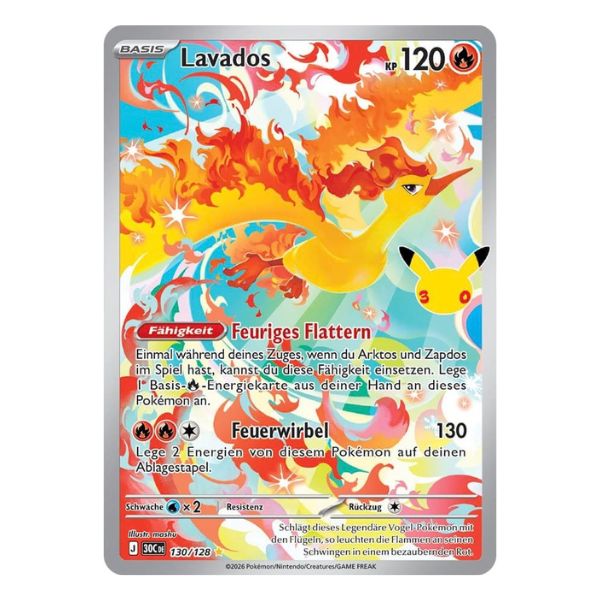Lavados IR 130/128 Pokemon 30 Jahre