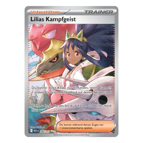 Lilias Kampfgeist Trainer SIR 292/217 Pokemon Erhabene Helden