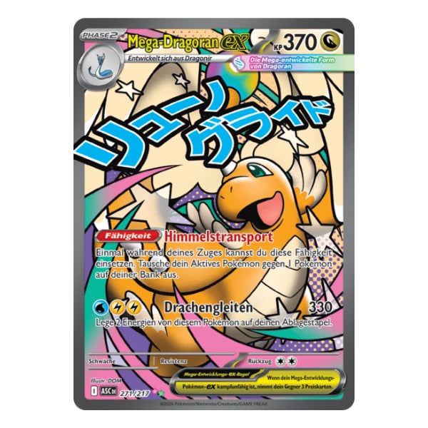 Mega-Dragoran ex Mega Attack Rare 271/217 Pokemon Erhabene Helden