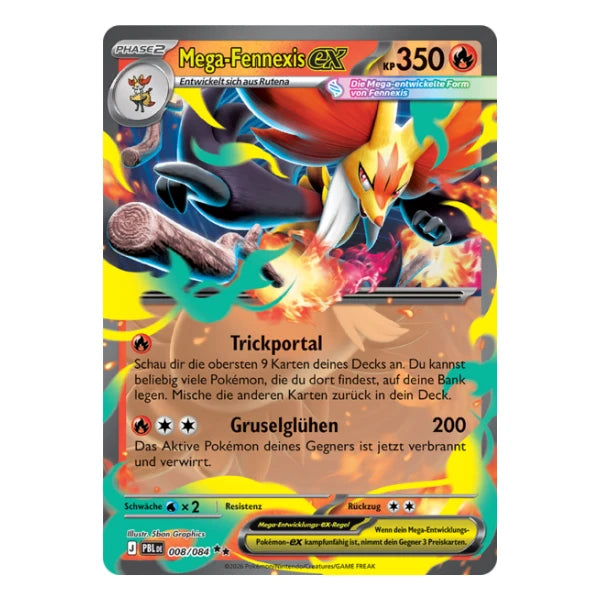Mega-Fennexis ex 008/084 Pokemon Dunkelnacht