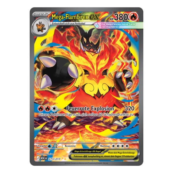 Mega-Flambirex ex SIR 273/217 Pokemon Erhabene Helden