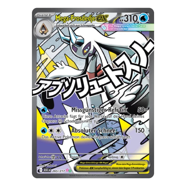 Mega-Frosdedje ex Mega Attack Rare 265/217 Pokemon Erhabene Helden