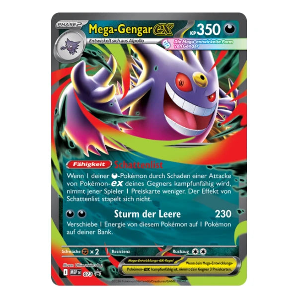 Mega-Gengar ex MEP DE 073 Pokemon Mega-Entwicklung Black Star Promo 