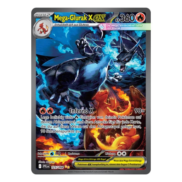 Mega-Glurak X ex SIR 125/094 Pokemon Fatale Flammen