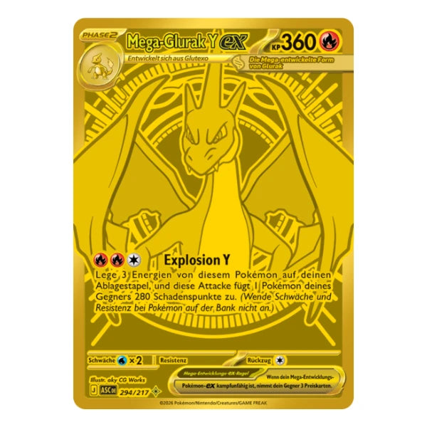 Mega-Glurak Y ex SR 294/217 Pokemon Erhabene Helden
