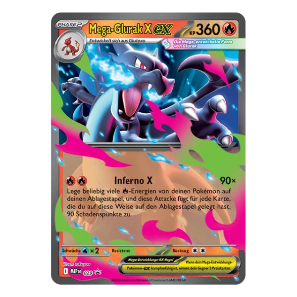 Mega-Glurak ex MEP DE 029 Pokemon Mega-Entwicklung Black Star Promo