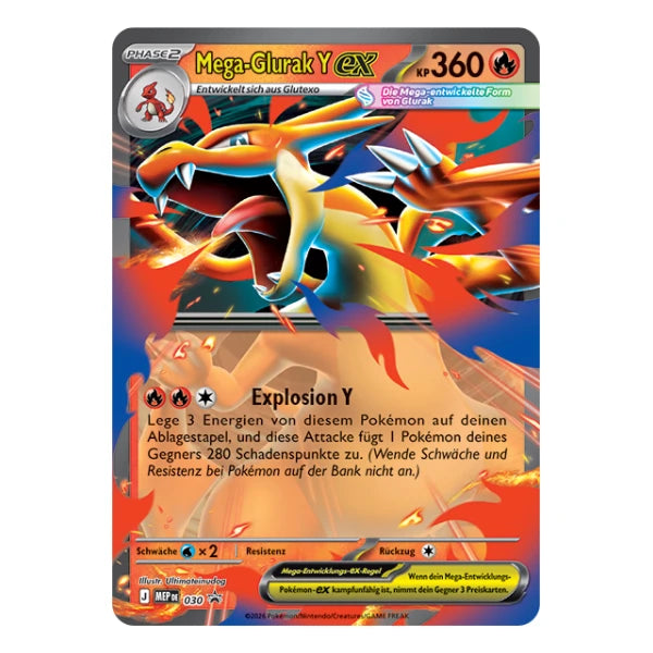 Mega-Glurak ex MEP DE 030 Pokemon Mega-Entwicklung Black Star Promo