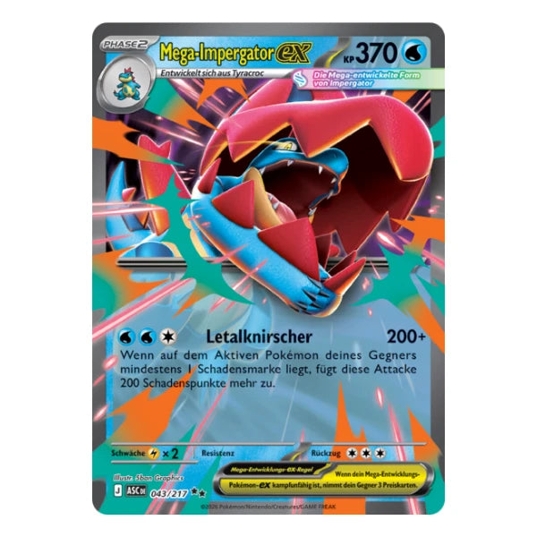 Mega-Impergator ex 043/217 Pokemon Erhabene Helden