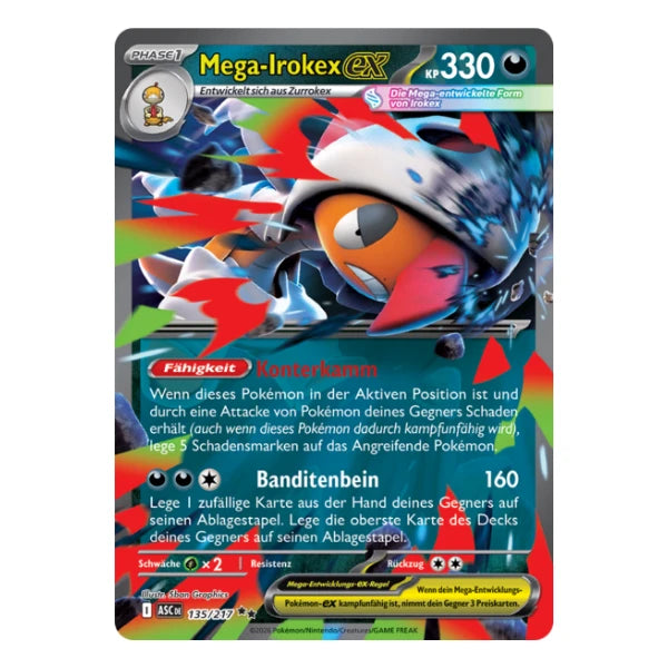 Mega-Irokex ex 135/217 Pokemon Erhabene Helden