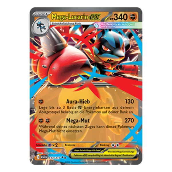 Mega-Lucario ex 113/217 Pokemon Erhabene Helden