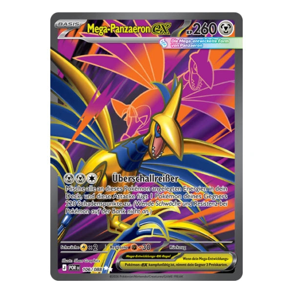 Mega-Panzaeron ex FA 106/088 Pokemon Optimale Ordnung 