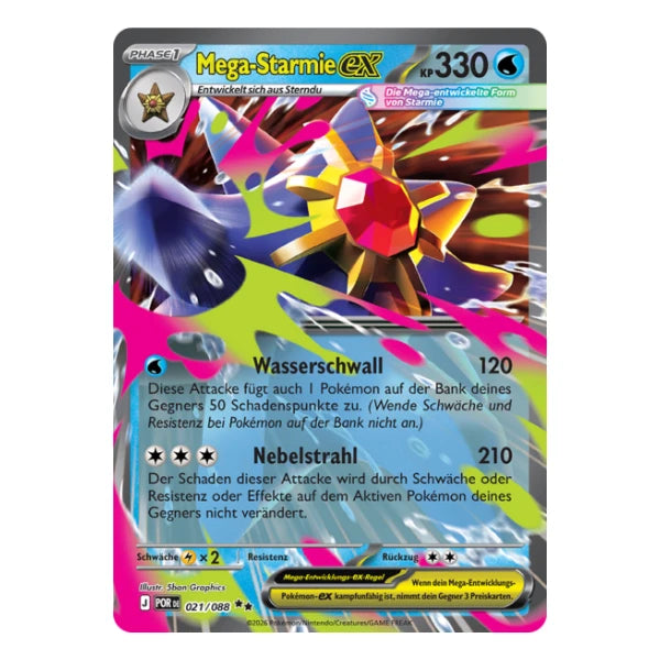 Mega-Starmie ex 021/088 Pokemon Optimale Ordnung 