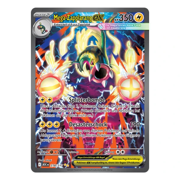 Mega-Zapplarang ex SIR 278/217 Pokemon Erhabene Helden