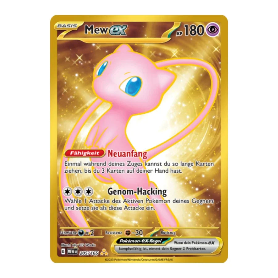 Mew ex GOLD Deutsch 205/165 Karmesin & Purpur 151