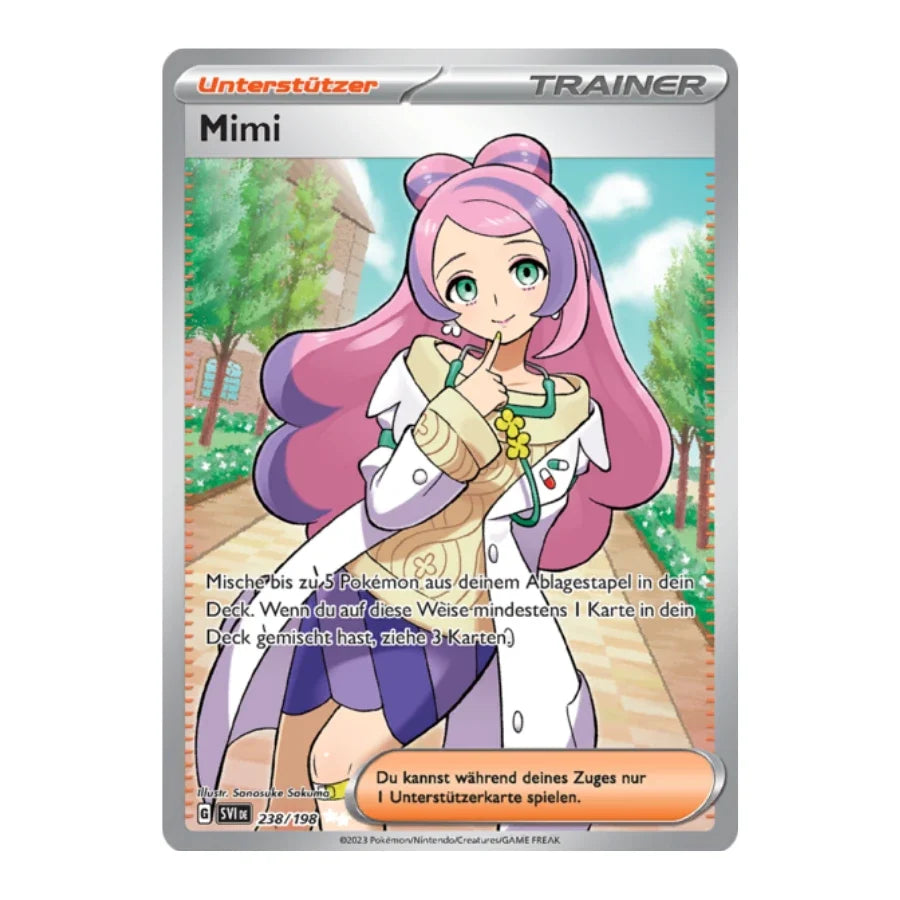 Mimi Trainer Full Art Deutsch 238/198 Karmesin & Purpur