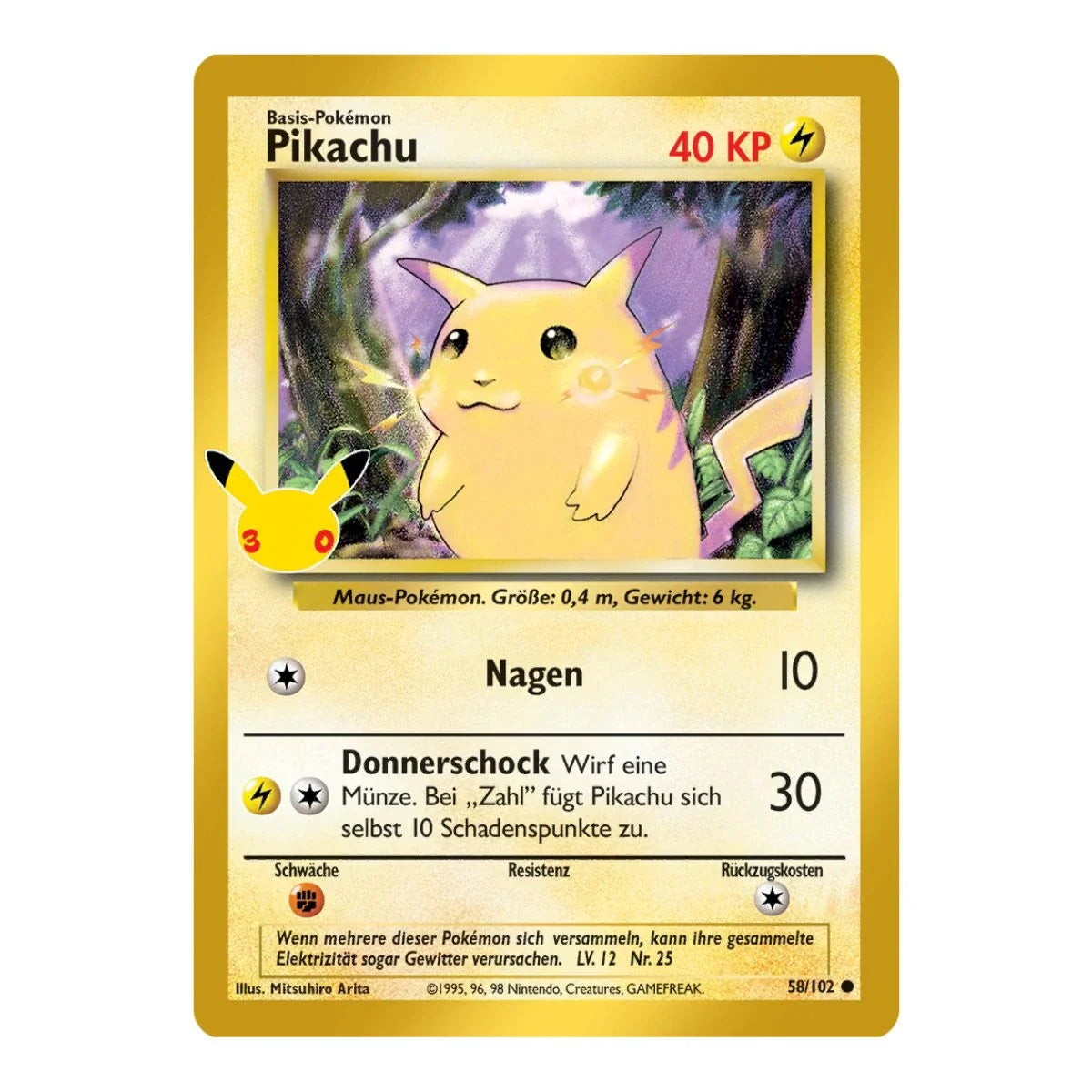 Pikachu HR 58/102 Pokemon 30 Jahre