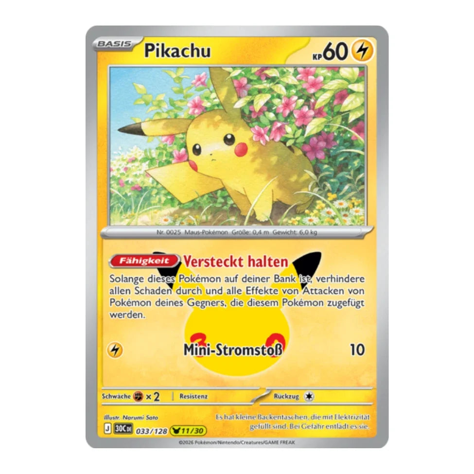 Pikachu Holo Rare 033/128 Pokemon 30 Jahre