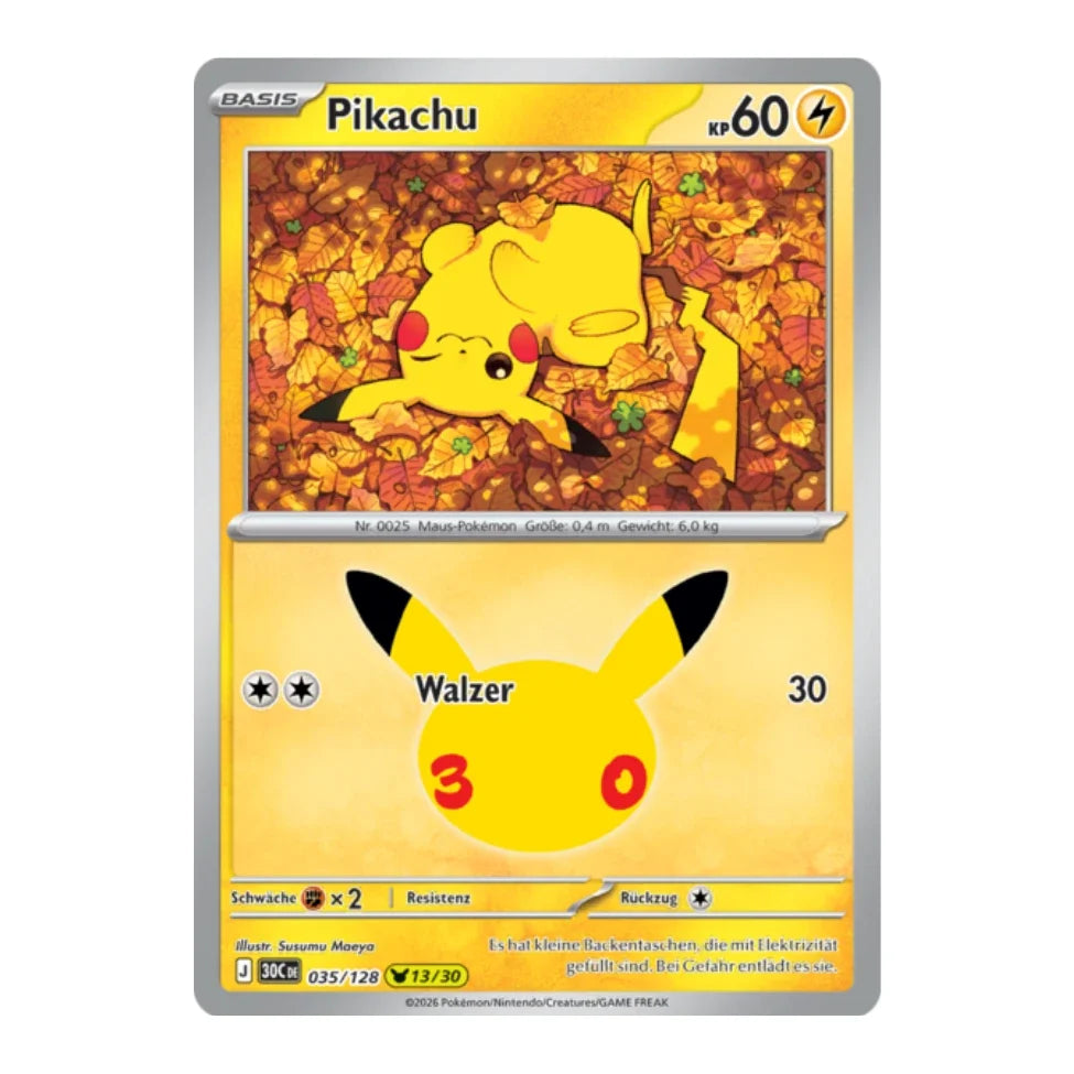 Pikachu Holo Rare 035/128 Pokemon 30 Jahre