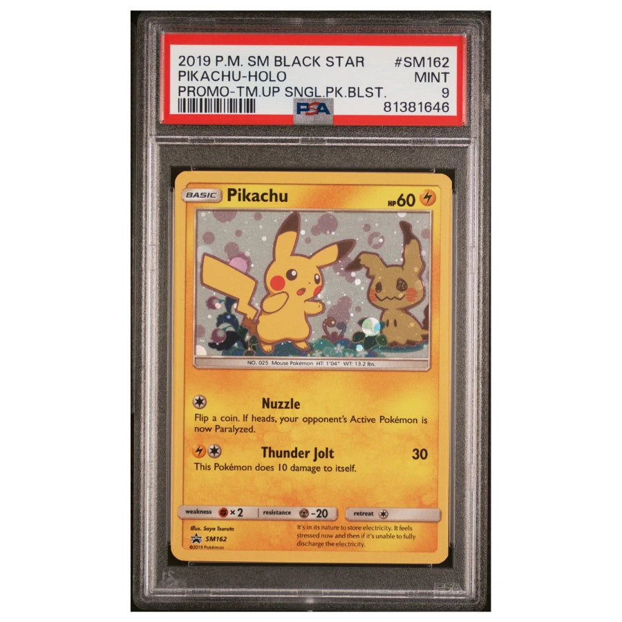 Pikachu Promo SM162 Pokemon SM Black Star Promo (PSA9)