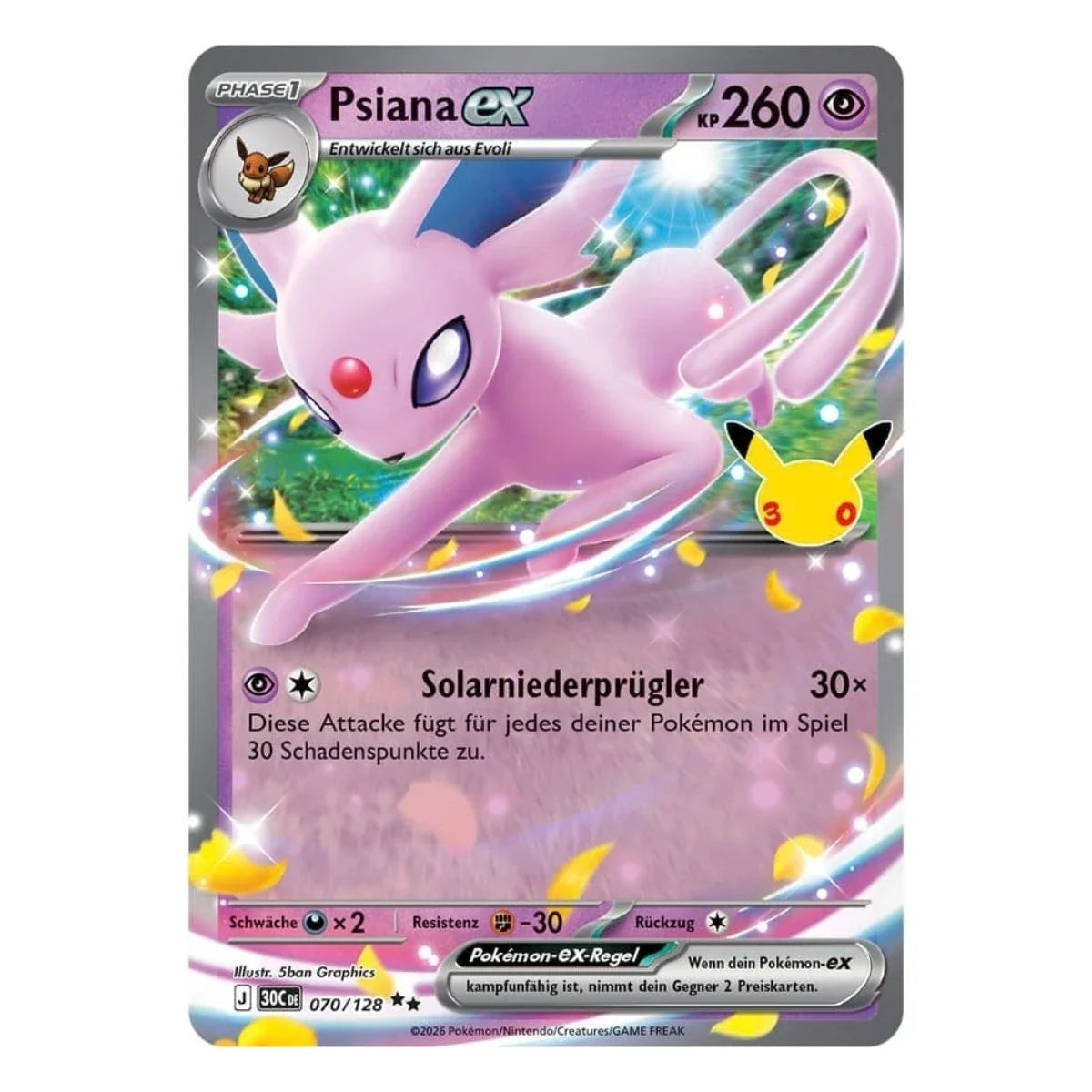 Psiana ex 070/128 Pokemon 30 Jahre