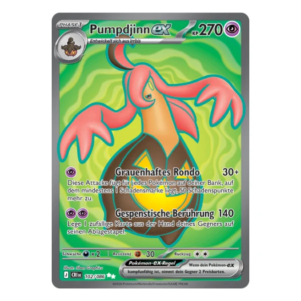 Pumpdjinn ex FA 102/086 Pokemon Wachsendes Chaos 