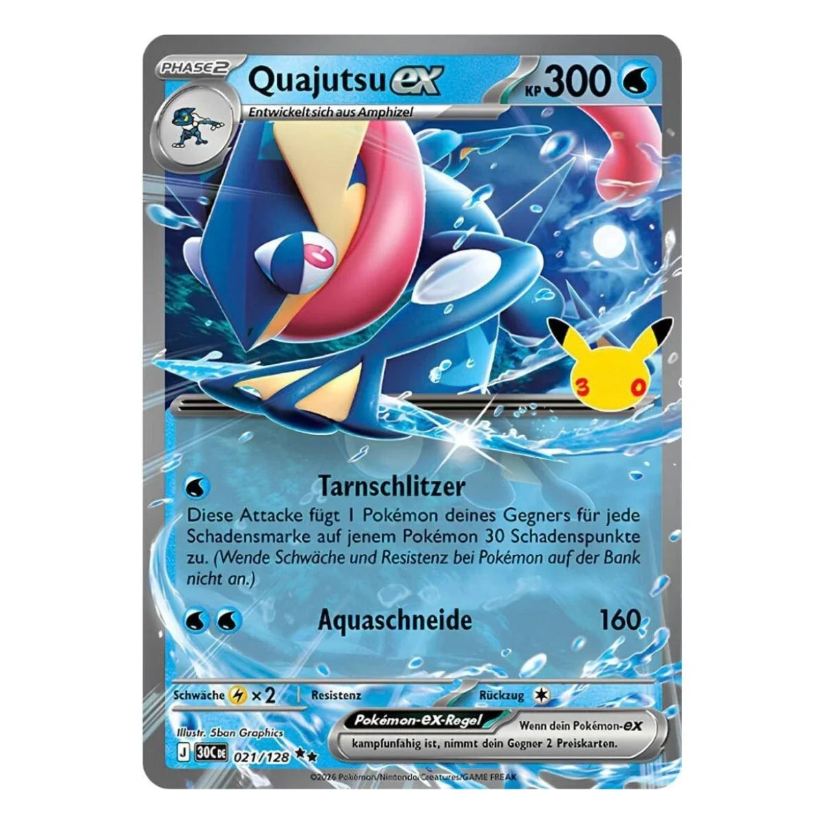 Quajutsu ex 021/128 Pokemon 30 Jahre