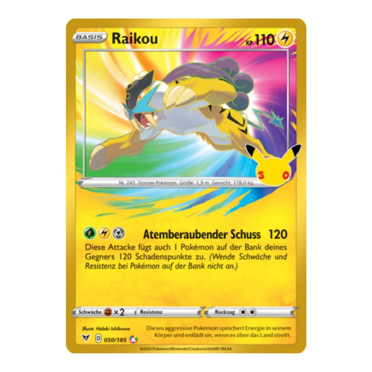 Raikou 50/185 Pokemon 30 Jahre