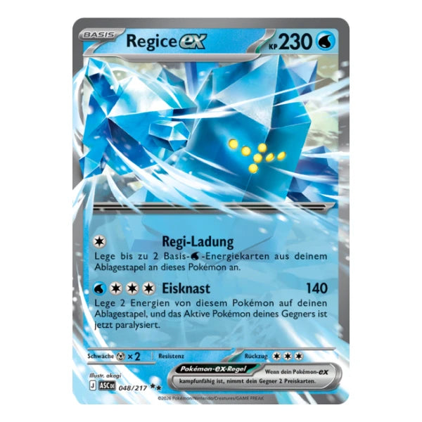 Regice ex 048/217 Pokemon Erhabene Helden