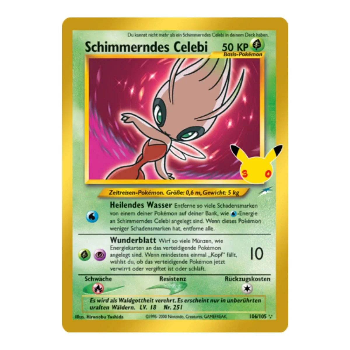Schimmerndes Celebi SR 106/105 Pokemon 30 Jahre